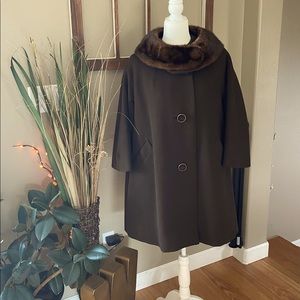 Vintage Forstmann Coat 1960s with Mink Fur Collar